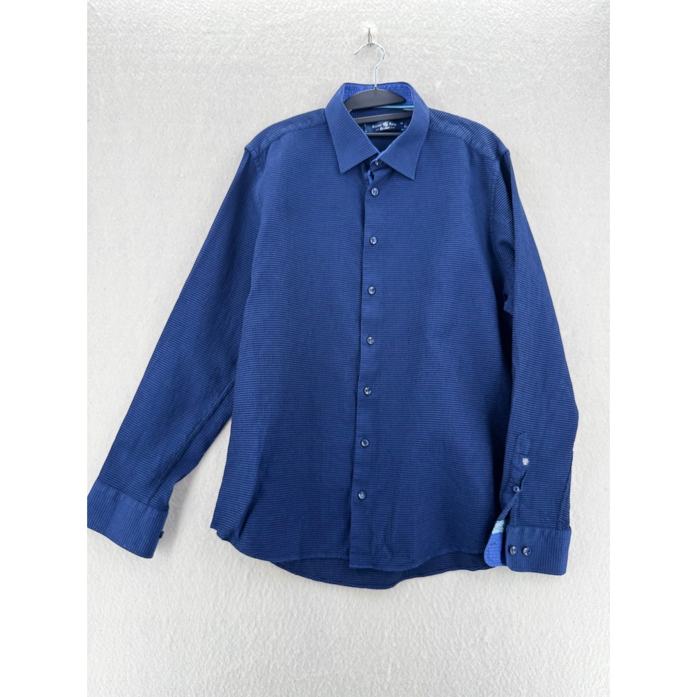 Stone Rose - Button Down Shirt Waffle Knit MIAMI8401 - Navy - XL - Mens